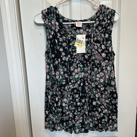 Bila Floral Print Tie Neck Sleeveless Tunic - Picture 3 of 4